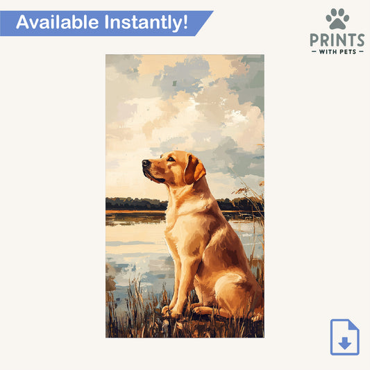 Golden Labrador by the Lake - Golden Labrador Wallpaper