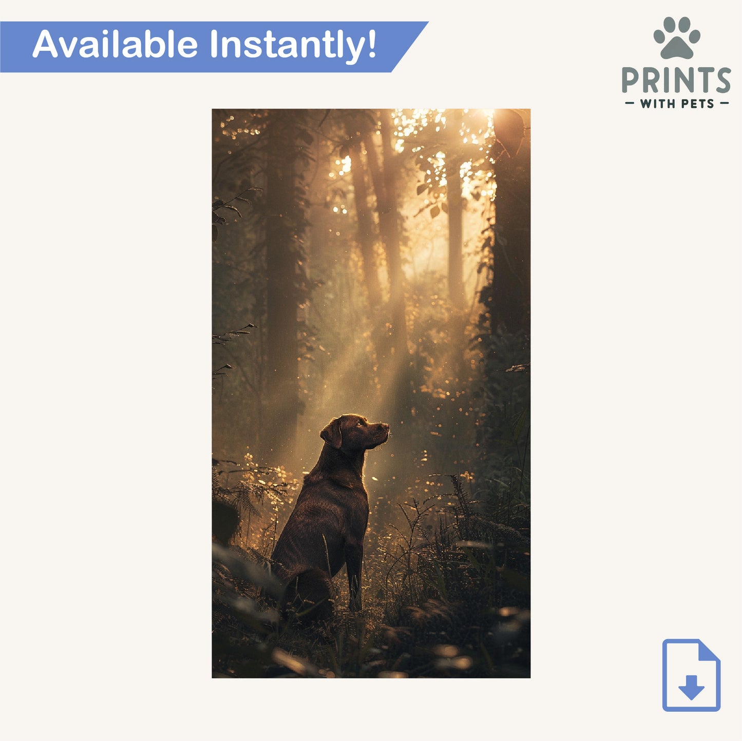 Chocolate Labrador in a Sunlit Forest - Chocolate Labrador Wallpaper