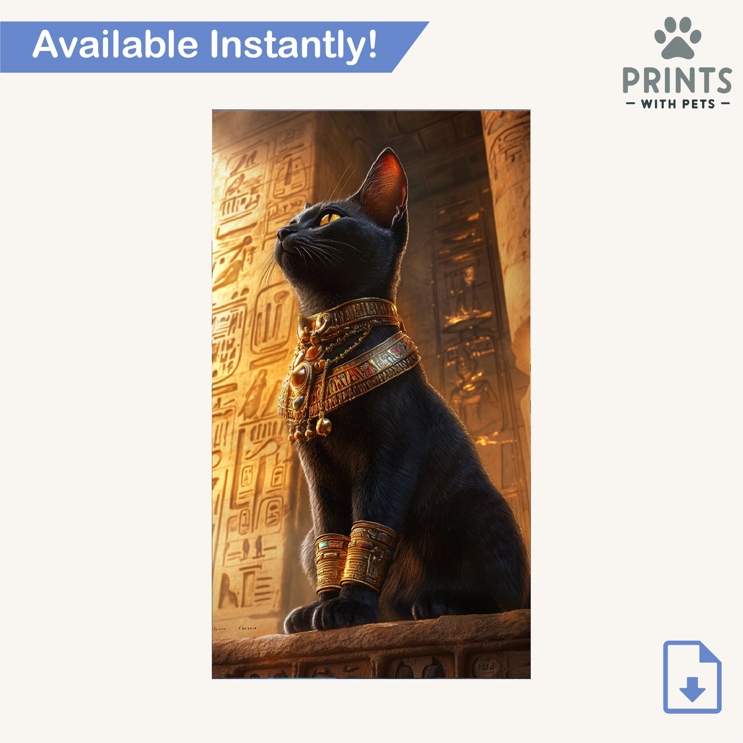 Egyptian Black Cat - Black Cat Wallpaper